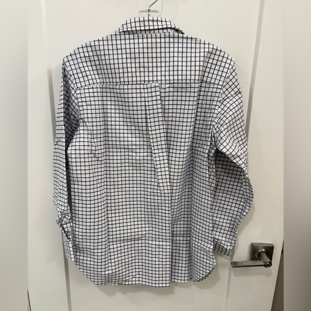 Frank & Eileen Joedy Boyfriend Cotton Button Up Shirt Blue White Size Small - Picture 10 of 11